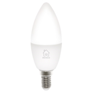 Dwelling upright Downtown Deltaco Smart Home LED-älylamppu, E14, Wi-Fi, 5W, 470 lumenia, himmennettävä,  valkoinen - Jimms.fi