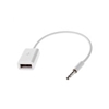 MicroConnect 3.5mm -> USB Type-A naaras -adapteri, 20cm, valkoinen