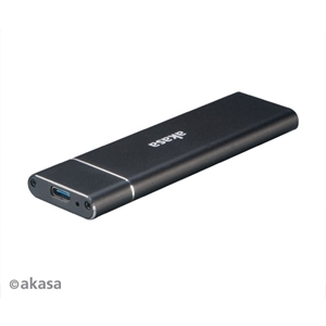 Akasa Alumiininen USB 3.1 Gen2 -kotelo M.2 SSD-levylle, musta