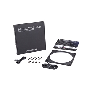 Phanteks Halos Lux Digital RGB Fan Frames, LED-valaistu tuuletinrunko, 120mm, musta