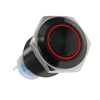 Lamptron Vandalism Push Button -painokytkin, 19mm, Blackline, punainen/musta