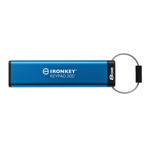 Kingston 8GB IronKey Keypad 200, laitesalauksella varustettu USB-flashmuisti, sininen/musta