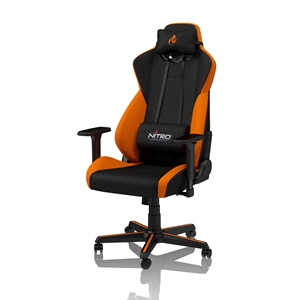 Nitro Concepts S300 Gaming Chair - Horizon Orange, kangasverhoiltu pelituoli, musta/oranssi