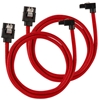Corsair Premium Sleeved SATA 6Gbps 90° -kaapelisarja, 60cm, punainen/musta