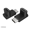 Akasa Right Angle USB Type-C uros -> naaras -adapteri, 2-pack, musta