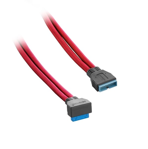 CableMod ModMesh Right Angle Internal USB 3.0 -kaapeli, 50cm, punainen