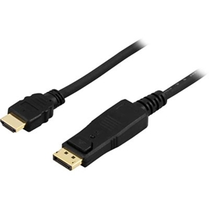 Deltaco DisplayPort - HDMI monitorikaapeli, u - u, 1m