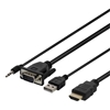 Deltaco VGA/ääni -> HDMI -adapterikaapeli, 1m, musta