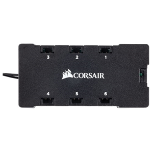 Corsair HD RGB Fan LED Hub, 6-porttinen tuuletinhubi, musta
