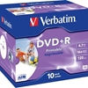 Verbatim DVD+R, 16x, 4,7 GB/120 min,10-pakkaus jewel case, AZO