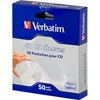 Verbatim Paperitasku CD/DVD-levyille, valkoinen/läpinäkyvä, 50-pakkaus