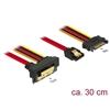 DeLock SATA 6 Gb/s 7-pin + SATA 15-pin virtaliitin -> SATA 22-pin -kaapeli, 30cm, monivärinen