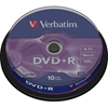 Verbatim DVD+R, 16x, 4,7 GB/120 min, 10-pakkaus, spindle, AZO