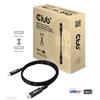 Club 3D USB4 Type-C Gen3x2 Bi-Directional Cable 40Gbps 8K60Hz 100W PowerDelivery M-M -kaapeli, 0,8m, musta