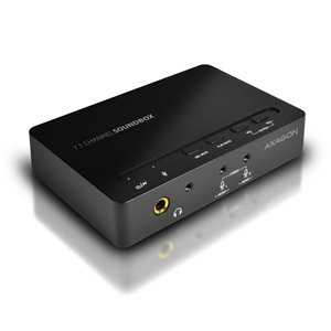 AXAGON ADA-71 Soundbox, 7.1-kanavainen USB-äänikortti, musta