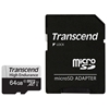 Transcend 64GB 350V, microSDXC-muistikortti + adapteri, 95/25 MB/s