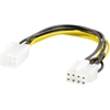 Deltaco Adapterikaapeli 6-pin PCI-E > 8-pin PCI-E2, 10 cm