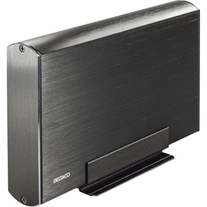 Deltaco Ulkoinen kotelo 1x3,5" SATA 6Gb/s-kiintole, USB 3.0, alumiini, musta