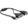 DeLock USB adapteri>rinnakkais-ja sarjaportti, 1xDB25 n 1xDB9 u, 0,5 m