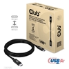 Club 3D USB4 Gen2x2 Type-C Bi-Directional USB-IF Certified Cable, uros/uros, 2m, musta