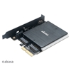 Akasa M.2 PCIe ja M.2 SATA SSD -sovitinkortti, musta