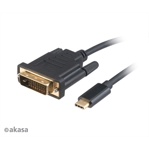 Akasa USB Type-C -> DVI-D -adapterikaapeli, 1,8m, musta