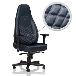 noblechairs ICON Gaming Chair - Real Leather, nahkaverhoiltu pelituoli, keskiyön sininen/grafiitti