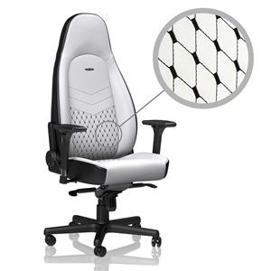 noblechairs ICON Gaming Chair, keinonahkaverhoiltu pelituoli, valkoinen/musta