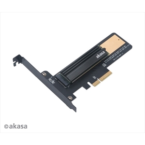 Akasa M.2 SSD -> PCIe x4 -sovitinkortti, jossa jäähdytyssiili, musta/kupari (Tarjous! Norm. 22,00€)
