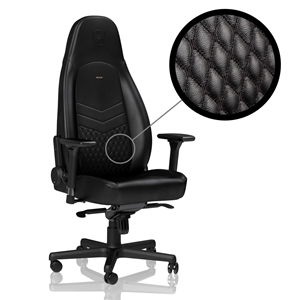noblechairs ICON Gaming Chair - Real Leather, nahkaverhoiltu pelituoli, musta