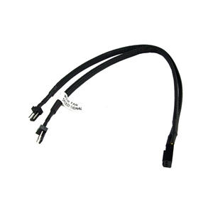 Phobya Y-haaroitin 3Pin Molex muunnos 2x 3Pin Molex 30cm - musta
