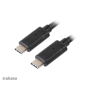 Akasa 1m USB 3.1 Type-C -> Type-C -kaapeli, musta