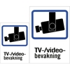 Deltaco Muovikilpi "TV/Videobevakning", 1xA4 ja 1xA5 pakkauksessa, svenska