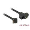 DeLock USB 3.1 Gen2 Key A 20-pin uros -> USB 3.1 Gen2 USB Type-C naaras paneelikiinnitys -kaapeli, musta