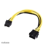 Akasa (Outlet) 12V ATX 8-Pin -> PCIe 6+2 pin -adapterikaapeli, 20cm, musta/keltainen