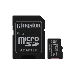 Kingston 64GB Canvas Select Plus micoSDXC-muistikortti, Class 10, UHS-I, 100 MB/s