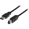 Deltaco USB 3.0 -kaapeli, A uros -> B uros, 1m, musta