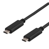 Deltaco USB 3.1 -kaapeli, Gen1, Type C uros -> Type C uros, 0,25m, musta