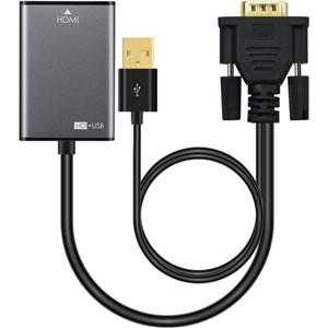 MicroConnect Aktiivinen VGA uros -> HDMI naaras -adapteri, 15cm, musta