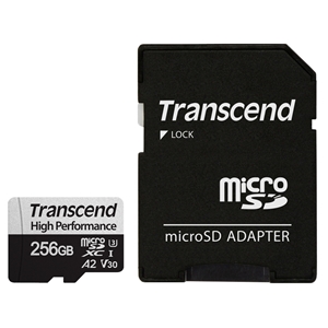 Transcend 256GB 330S, microSDXC-muistikortti + adapteri, 100/85 MB/s