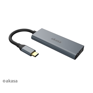 Akasa USB Type-C 4-In-1 hubi, jossa HDMI, harmaa/musta