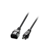 Lindy IEC C14 -> IEC C5 Cloverleaf Extension Cable -jatkojohto, 1m, musta
