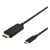 Deltaco USB-C -> HDMI -kaapeli, 3m, 4K, HDCP 2.2, 3D, musta