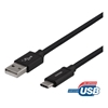 Deltaco USB-A -> USB-C -kaapeli, USB 2.0, 1m, musta