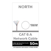 NORTH Nettikaapeli Cat6A UTP, 50m, kontaktiton, valkoinen