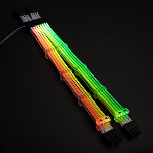 Lian Li Strimer RGB, 8-pin PCIe-virtakaapeli, 30cm, valkoinen/musta/RGB