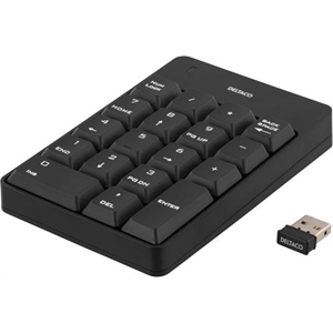 Deltaco Langaton numeronäppäimistö, nano vastaanotin, USB, 10m kantama, musta
