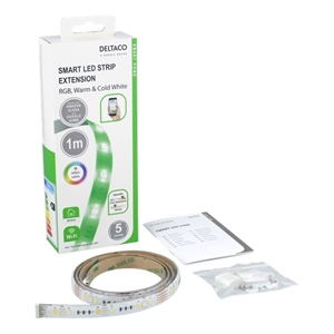 Deltaco Smart Home RGB-valonauhan jatkokaapeli, 6-pin, 1m, valkoinen