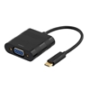 Deltaco USB Type C uros -> VGA naaras -adapteri, 1080P, kullatut liittimet, musta