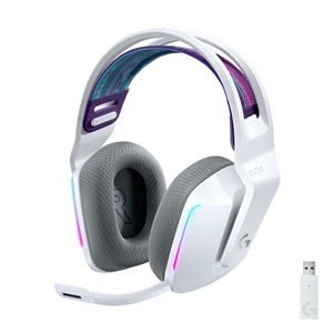 Logitech G733 LIGHTSPEED Wireless RGB Gaming Headset, langattomat pelikuulokkeet mikrofonilla, valkoinen
